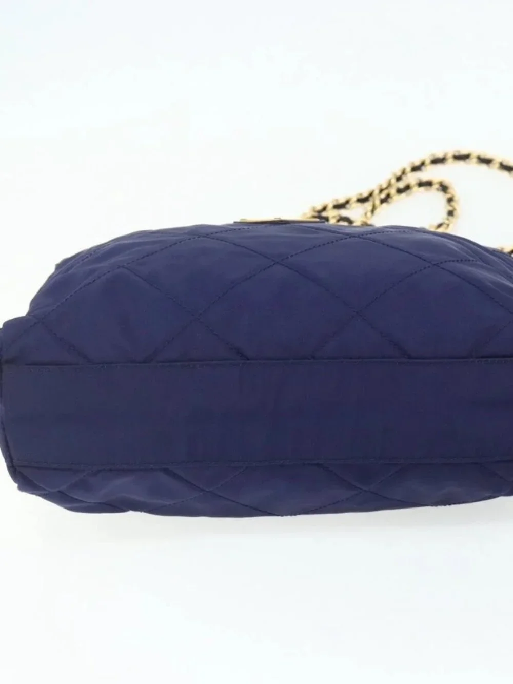 PRADA Chain Shoulder Bag Nylon Purple Gold Auth yk20261